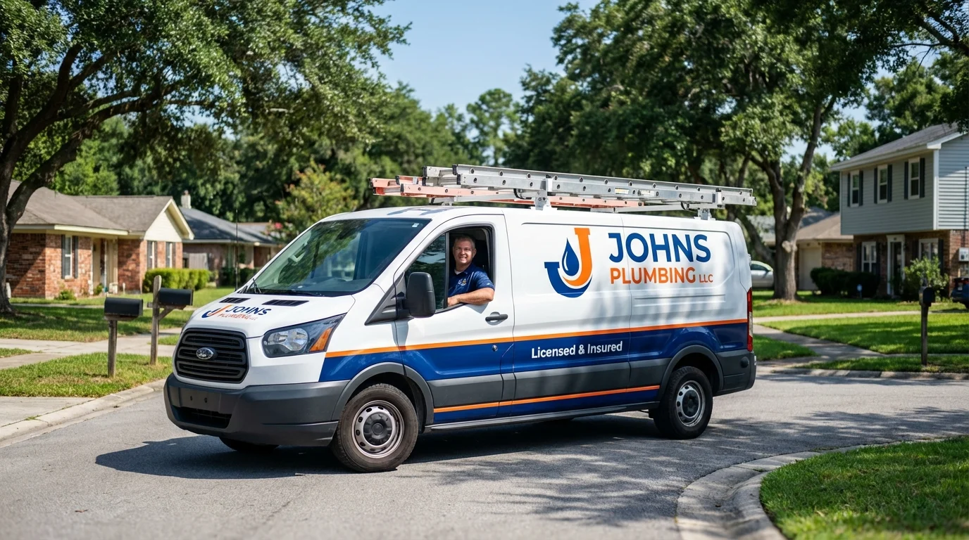 Johns Plumbing LLC service van in International Falls, MN