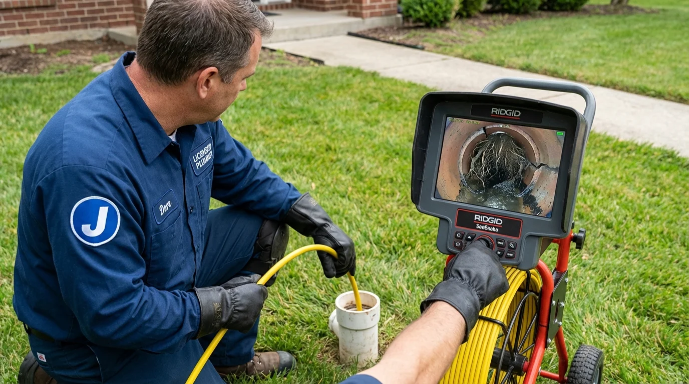 Sewer camera inspection being performed by Johns Plumbing LLC in International Falls