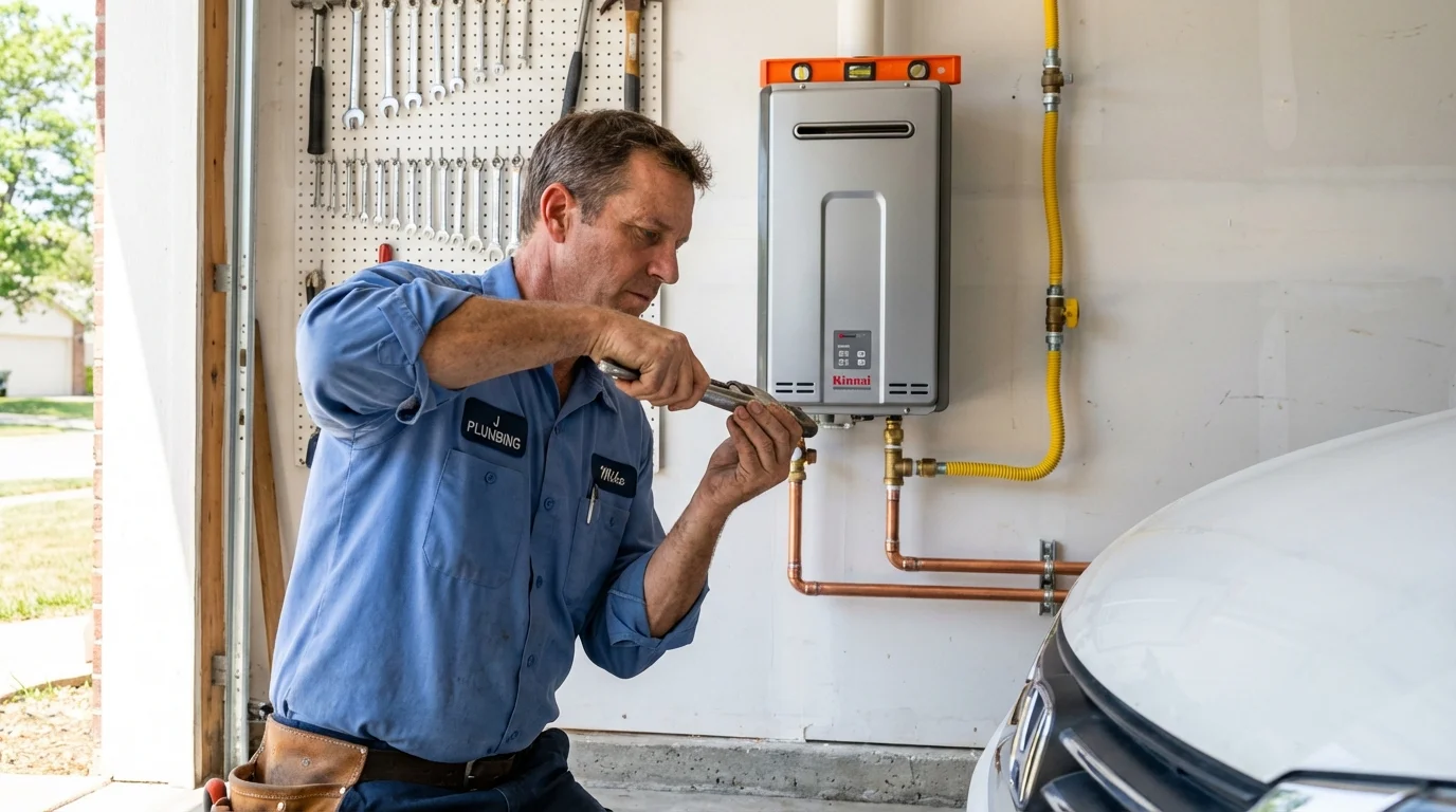 Tankless water heater installation by a Johns Plumbing LLC plumber in International Falls